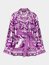 Dolce & Gabbana Majolica-Print Twill Shirt with Belt