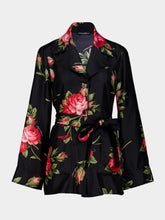 Dolce & Gabbana Rose Bouquet-Print Silk Twill Vanity Shirt