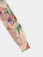 Dolce & Gabbana Pink Floral Chiffon Long-Sleeved Shirt