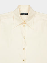 Dolce & Gabbana White Long-Sleeved Silk Shirt