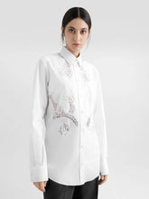 Dolce & Gabbana White Cotton Poplin Shirt with Lace Inlay