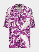 Dolce & Gabbana Majolica-Print Crochet Lace Shirt