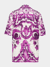 Dolce & Gabbana Majolica-Print Crochet Lace Shirt