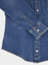Dolce & Gabbana Blue Fitted Denim Shirt with Western Stitching
