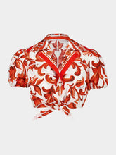 Dolce & Gabbana Orange Majolica Poplin Tie Shirt