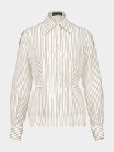 Dolce & Gabbana White Pinstripe Silk-Cotton Shirt