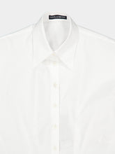 Dolce & Gabbana White Cotton Poplin Tie Shirt