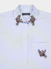 Dolce & Gabbana Blue Striped Poplin Shirt