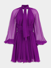 Dolce & Gabbana Violet Draped Silk Chiffon Mini Dress