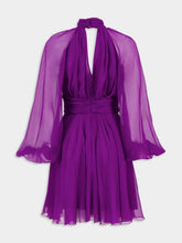 Dolce & Gabbana Violet Draped Silk Chiffon Mini Dress