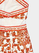 Dolce & Gabbana Orange Majolica Print Poplin Mini Dress