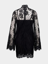 Dolce & Gabbana Black High Neck Lace Mini Dress