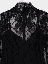 Dolce & Gabbana Black High Neck Lace Mini Dress
