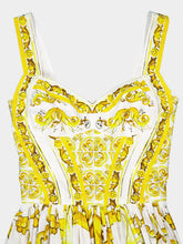 Dolce & Gabbana Majolica-Print Calf-Length Corset Dress