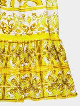 Dolce & Gabbana Majolica-Print Calf-Length Corset Dress