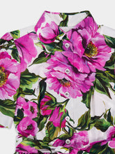 Dolce & Gabbana Peonie Fuchsia Cotton Midi Dress