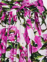 Dolce & Gabbana Peonie Fuchsia Cotton Midi Dress