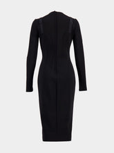 Black Silk-Insert Midi Dress