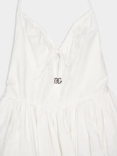 Dolce & Gabbana White Cotton Midi Halterneck Dress