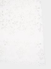 Dolce & Gabbana White Cotton Calf-Length Dress with Cut-Out Detailing