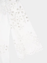 Dolce & Gabbana White Cotton Calf-Length Dress with Cut-Out Detailing