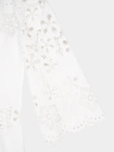 Dolce & Gabbana White Cotton Calf-Length Dress with Cut-Out Detailing