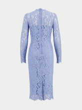 Dolce & Gabbana Light Blue Floral Lace Sheath Dress