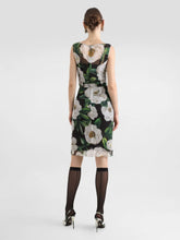 Dolce & Gabbana Black Gardenia-Print Chiffon Midi Dress