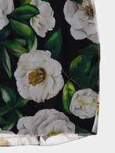 Dolce & Gabbana Black Gardenia-Print Chiffon Midi Dress