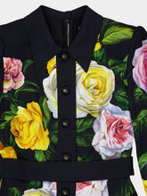 Dolce & Gabbana Peony and Rose Calf-Length Cady Shirt Dress