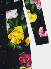 Dolce & Gabbana Peony and Rose Calf-Length Cady Shirt Dress
