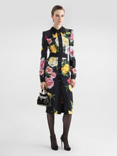 Dolce & Gabbana Peony and Rose Calf-Length Cady Shirt Dress