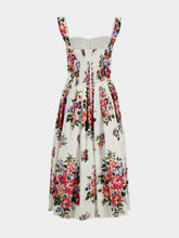 Dolce & Gabbana Flower Bouquet Cotton Midi Dress