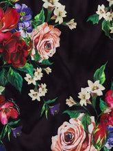 Dolce & Gabbana Black Floral Satin Slip Dress with Bra Detail