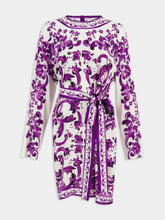 Dolce & Gabbana Majolica-Print Short Charmeuse Dress