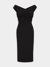 Black Crêpe Organza Bodycon Dress