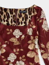 Dolce & Gabbana Vintage Rose-Print Satin Midi Dress