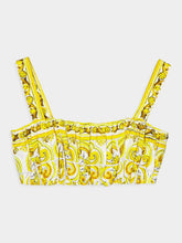 Dolce & Gabbana Majolica Print Strappy Poplin Top