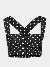 Dolce & Gabbana Polka-Dot Print Cotton Corset Top