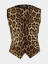 Dolce & Gabbana Leo-Print Wool and Silk Vest