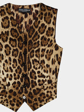 Dolce & Gabbana Leo-Print Wool and Silk Vest