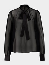Dolce & Gabbana Black Silk Chiffon Long-Sleeved Blouse