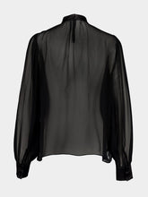 Dolce & Gabbana Black Silk Chiffon Long-Sleeved Blouse