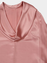 Dolce & Gabbana Pink Silk Satin Blouse with Shawl Neck