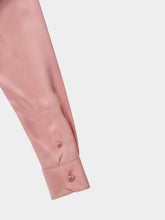 Dolce & Gabbana Pink Silk Satin Blouse with Shawl Neck