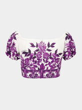 Dolce & Gabbana Majolica-Print Off-Shoulder Poplin Top