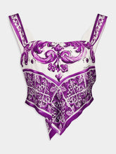 Dolce & Gabbana Majolica-Print Silk Foulard Top