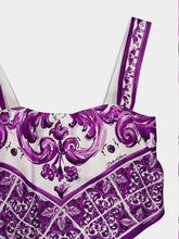 Dolce & Gabbana Majolica-Print Silk Foulard Top