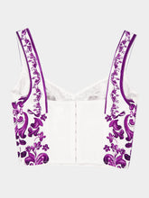 Dolce & Gabbana Majolica-Print Poplin Bustier Top