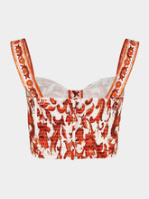 Dolce & Gabbana Orange Majolica-Print Cotton Crop Top